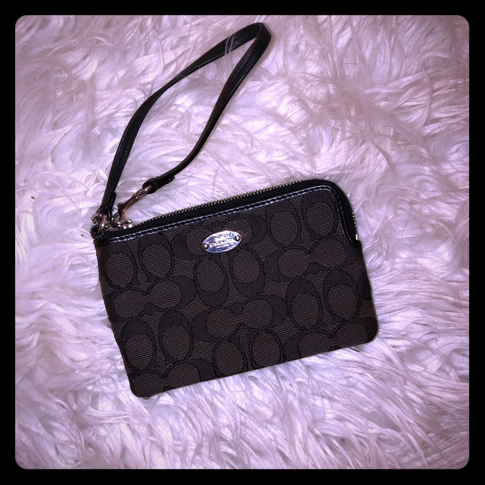 Black coach wristlet